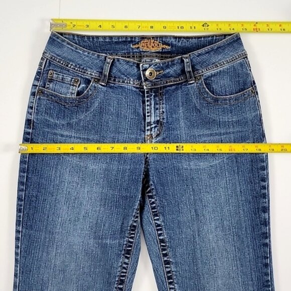 REVOLT Women's Jeans Dark Blue Denim Fade Boot Cut Stretch Size 8 - Picture 12 of 13
